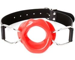 Kiotos Leather - Rode Mondknevel met Rode Lippen - Fascinerende Toevoeging voor Intiem Plezier