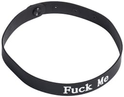Rimba - Halsband - Collar Met Tekst - FUCK ME - Siliconen - Zwart — thumbnail 2