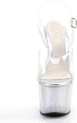 Pleaser - ADORE-708MMG Sandaal met enkelband, Paaldans schoenen - Paaldans schoenen - 40 Shoes - Transparant — thumbnail 2