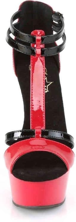 Pleaser - DELIGHT-663 Sandaal met enkelband - US 6 - 36 Shoes - Rood/Zwart — thumbnail 2