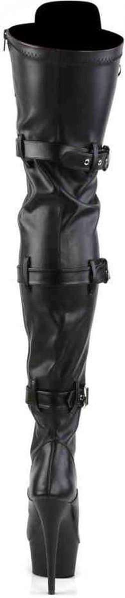 Pleaser - DELIGHT3028 Plateau Overknee Laarzen - Paaldans schoenen - 35 Shoes - Zwart — thumbnail 4