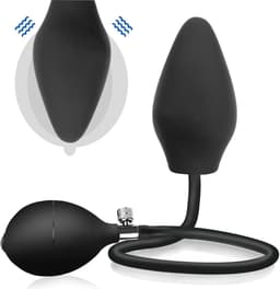 Opblaasbare butt plug - Opblaasbaar - Inflatable - Max 10cm dik - Zacht en flexibel BPA vrij - BDSM set - Zwart - Jespro — thumbnail 1