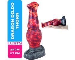 Lusty Dragon Dildo Thorn - 22 x 7 cm - Gemaakt van siliconen - Monster Dildo - Fantasy Dildo - Grote Anaal Dildo - Met Zuignap - Buigzaam Materiaal - XL Dildo - Seksspeeltje - Sex Toy