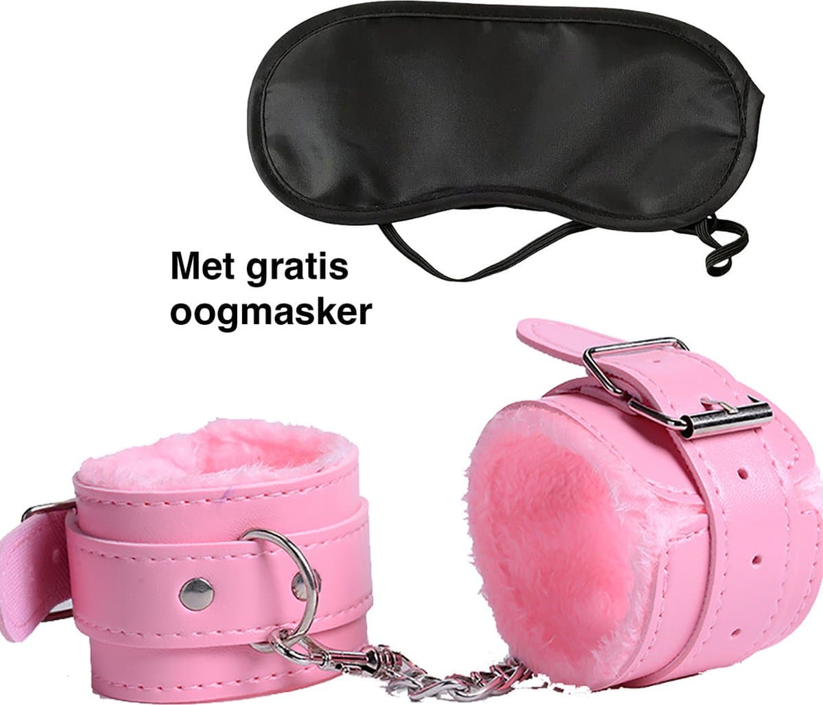 Handboeien - Pluche handboeien - Handboeienset - Roze - Met oogmasker - Erotiek - Sexspeeltjes - BDSM — afbeelding 1