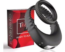 Toys Hub® Vibrerende Cockring - Incl. E-BOOK - 10 Vibraties – Met Opbergzakje - Penisring voor Mannen – Met Clitoris Stimulator - Cockring Vibrerend - Sex Toys Couples & Koppels