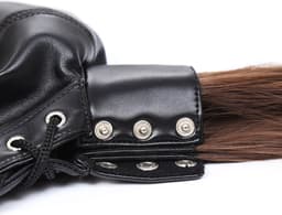 Banoch | Masker Pony Tail staart | zwart imitatie leer | Bondage play — thumbnail 8
