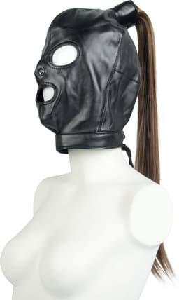 Banoch | Masker Pony Tail staart | zwart imitatie leer | Bondage play — thumbnail 10