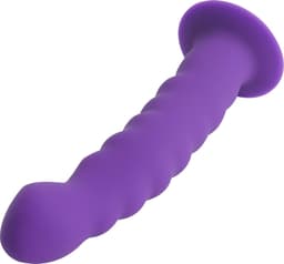 Banoch | Dildo ribbel paars siliconen met zuignap | 14,5 cm lang | max Ø 3 cm — thumbnail 7