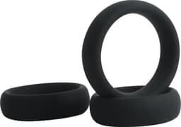 Banoch | Cockring set donut trio | zwart siliconen | Ø 40/45/50 mm — thumbnail 9