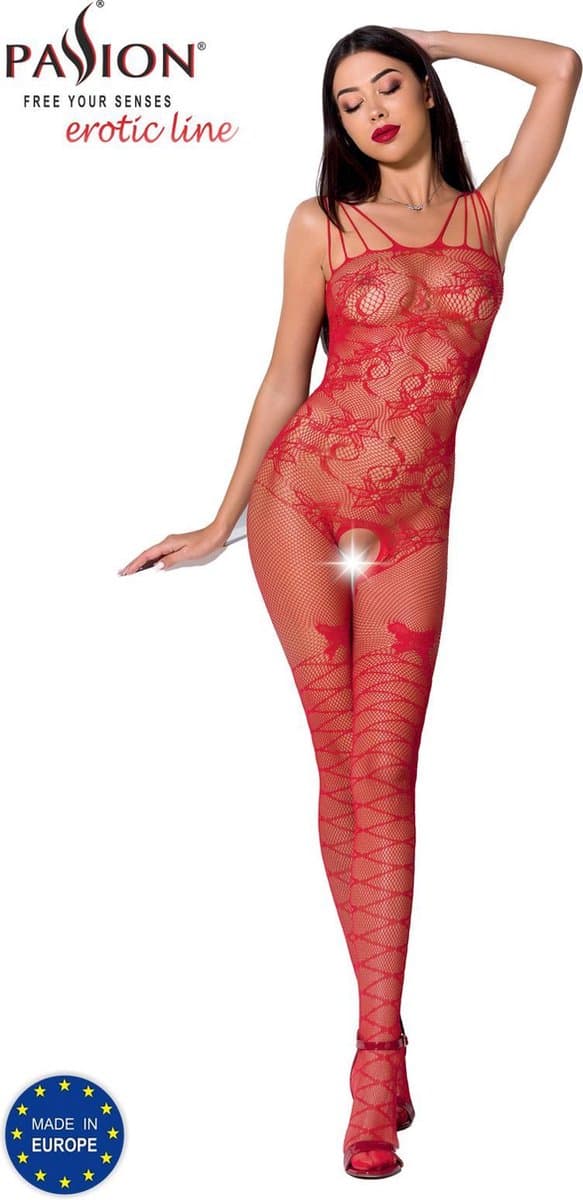 PASSION WOMAN BODYSTOCKINGS | Passion Woman Bs076 Bodystocking - Red One Size — afbeelding 1