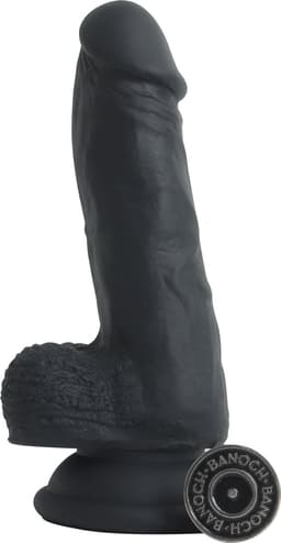 Banoch | Dildo zwart siliconen penis met zuignap | lengte 14,3 cm | Ø 3,2 cm | 156 gram — thumbnail 1