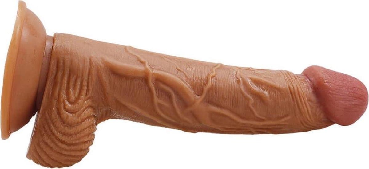 Realistische dildo met balzak en stevige zuignap - ook voor anaal gebruik - 20 cm - dildo met zuignap — afbeelding 1