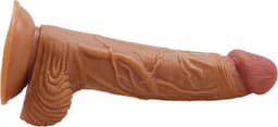Realistische dildo met balzak en stevige zuignap - ook voor anaal gebruik - 20 cm - dildo met zuignap — thumbnail 1