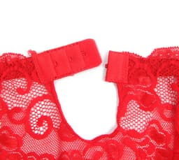 Zeloria Erotische Lingerie Jarretelgordel met Bijpassende Slip – Luxe Kant – Rood – XL/XXL — thumbnail 6