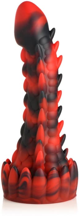 Demon Rising - Schubben Draak Siliconen Dildo - Rood/Zwart — thumbnail 1