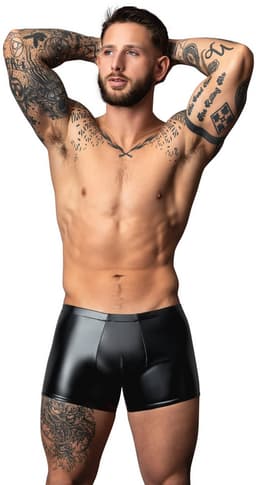 Male Power Sexy Wetlook Pouch Short - Zwart - Maat XL — thumbnail 1