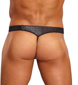 Male Power Sexy Micro G-string met Rode penisring - Zwart - Maat S/M — thumbnail 2
