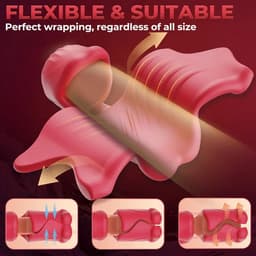 Daity Masturbator – Openbare Kunst Vagina Blowjob Simulator – Dual Lip Grip Trainer met 9 Vibratiestanden – 360° Full-Surround Penis Vibrator – Sex Toys voor Mannen — thumbnail 8