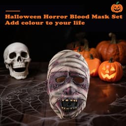 Realistisch Mummie Halloween Masker - Eng Verbandgezicht Volledige Gezichtscover voor Feest & Cosplay — thumbnail 4