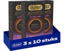 Durex Intensity Extra Glijmiddel Condooms - 10 stuks - Nieuwste generatie ultradunne, latexvrije condooms – Gedeelde lichaamswarmte x3