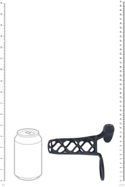 Vibrerende Kooi Silicone Penis Huls en Balring - Zwart — thumbnail 4