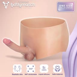 Bodymatch - Blayke - Bodysuit met Geïntegreerde Siliconen Penis - One Size - Lichte Huidskleur — thumbnail 2