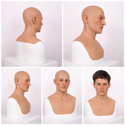 Realistisch Mannenmasker Siliconen – Full Head Gezichtsmasker – Cosplay & Halloween- Gezicht Man- — thumbnail 4