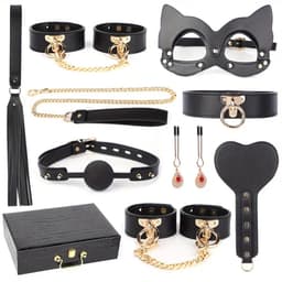 Dare to Undress – Fifty Shades of Grey – Luxe 8-delige BDSM Set met Opbergkoffer – Premium – BDSM Bondagesets - Valentijn Cadeau - Handboeien, Halsband, Masker, Gagbal & Zweep - Sex Toys voor Koppels - Seksspeeltjes voor mannen en vrouwen - Kinky — thumbnail 3