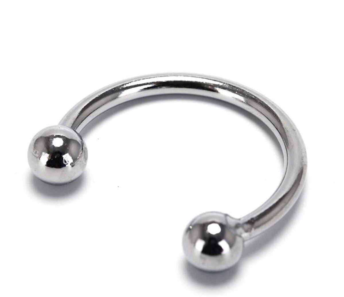 Eikelring RVS - 28MM – Met Kogeluiteinden – Intiem Accessoire – Staal — afbeelding 1