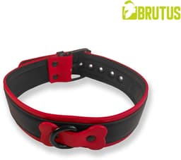Brutus Vegan Puppy Collar - Zwart/Rood — thumbnail 1
