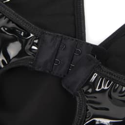Latex Wetlook Sexy Jurkje – Lingerie Erotisch – Zwart – Lingerie Setje – Luxe Lingerieset – Leren PU Lingerie Jurkje – Leatherlook – Verleidelijk & Mysterieus – Inclusief Chocker – Kinky – BDSM – Festival Outfit – Clubwear – Wasteland – S, M, L, XL — thumbnail 6