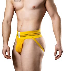 MM Sports The Original No. 10 Swimmer/Jogger Jockstrap 3 inch Yellow - MAAT XL - Heren Ondergoed - Jockstrap voor Man - Mannen Jock — thumbnail 5