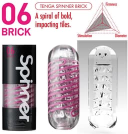 Tenga - Spinner 06 Brick Masturbator - Transparant/Paars — thumbnail 3