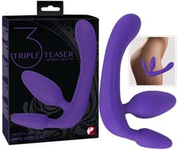 You2Toys - Drie Dubbele Voorbind Dildo - Paars - Vrouw - Speeltjes - Strapon - voorbinddildo - Dildo - Vibrator - Penis - Buttplug - Sexy - Tril ei - Erotische - Man - Dames — thumbnail 2