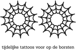 Sexy Tepel Tattoos – Tijdelijke Spinnenweb Tattoo voor Vrouwen – Tepelstickers & Body Art – Erotische Tepelplakkers – 2 stuks Neptattoos van 7 cm — thumbnail 2