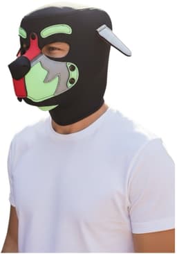 Honden Masker Rood Groen Zwart – Puppy Play Masker – Verstelbaar & Comfortabel – Uniseks BDSM Accessoire – Kinky Pleasure® — thumbnail 1