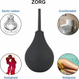 Anale reiniging douche - Klysma - Anaal Douche - Klysmaset - Anus spoelen bij constipatie - 89 ml - Zwart - Intieme Verzorging - Darmreiniging - Enema - Inwendige Douche reiniging - Hygiëne - Bidet - Siliconen - Silecone - Vrouw - Man - Unisex — thumbnail 2