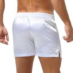 Luxe Satijnen Boxershort Heren - Zijdezachte Lounge Short met Split — thumbnail 3