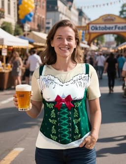 Dames T-Shirt in Beierse Oktoberfest Stijl | Dirndl Blouse Shirt — thumbnail 4