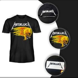Heavy Metal Band T-shirt 'Flaming Skull' Uniseks voor Volwassenen en Jongens - Officiële Band Merch — thumbnail 3