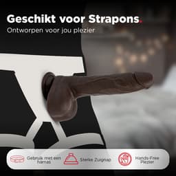 Rosebay Vibrerende Dildo met Afstandsbediening 20 cm - Stotende Dildo - Dildo met Zuignap - Dildo Vibrator voor Vrouwen - Donker Bruin — thumbnail 9