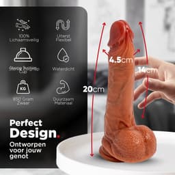 Rosebay Vibrerende Dildo met Afstandsbediening 20 cm - Stotende Dildo - Dildo met Zuignap - Dildo Vibrator voor Vrouwen - Wit — thumbnail 4
