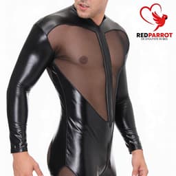 Lederen Bodysuit - Leather Bondage Kleding - Catsuit Heren - Erotische Kleding Mannen — thumbnail 3