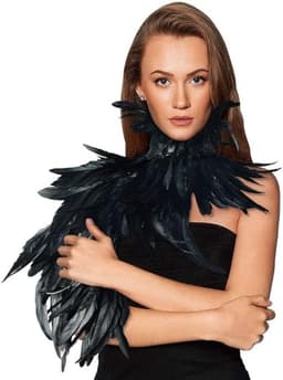 Zwarte Veren Stola Dames – Fetish Feather Cape – Lingerie Styling – Luxe Kinky Look – Statement Lingerie Accessoire – Erotisch Clubwear Styling – Boudoir, Kinky & Burlesque Events – Wasteland, B.I.T.C.H. – One Size – Dare to Undress — thumbnail 7