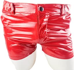 BamBella ® - Korte broek Maat L/XL Datex Rood (Latex en stof SM kleding BDSM erotische heren kleding ondergoed lingerie onderbroek zwart — thumbnail 5