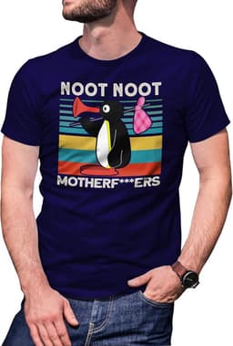 Grappig Pingu Meme 'Noot Noot' Klassiek T-Shirt voor Heren — thumbnail 3