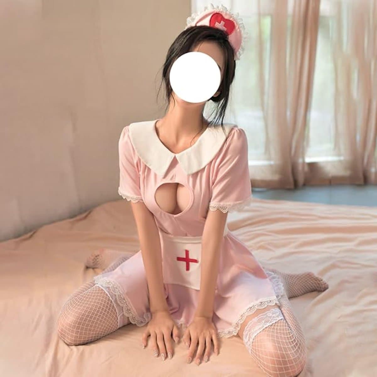 Sexy Verpleegster Lingerie Set voor Vrouwen - Roleplay Kostuum met Jurk & Hoedje - Ondeugend Uniform voor Romantische Nachten - Ideaal voor slank postuur (tot 60 kg) — afbeelding 1
