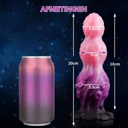 JustFun Fantasy Dildo – 18 CM – Met Zuignap – Monster Knot Design – Anal Plug XL – Sex Toys voor Mannen & Vrouwen – Roze Paars — thumbnail 2