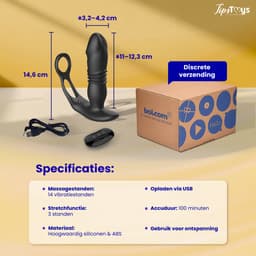 TipsToys® Prostaat Vibrator - Vibrerende Cockring met Afstandsbediening - Penisring met Clitoris Stimulator - Anaal Sex Toys - Dildo Buttplug Vibrerend - Seksspeeltjes voor Mannen, Koppels & Beginners — thumbnail 5