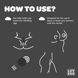 LUV EGG - Oplaadbaar Vibrerend Ei - Vibratie Eitje met Afstandsbediening (draadloos) - Oplaadbaar - Waterproof - Koppeltoy - Seksspeeltje - Sex Toys voor Vrouwen - Zwart — thumbnail 14
